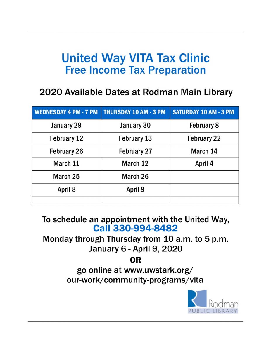 VITA Tax Clinics Rodman Public Library